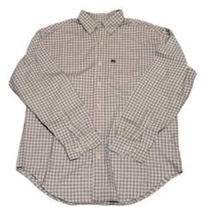 Ralph Lauren Men's POLO Jeans Shirt Dark Brown & Tan Long Sleeve Medium